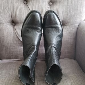 📍La BARCA Men's Leather Black Boots Cowboy